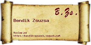 Bendik Zsuzsa névjegykártya